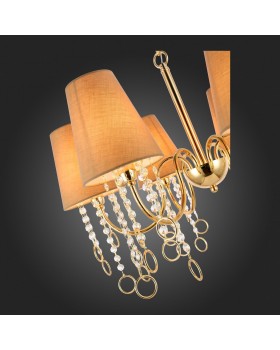 SL1138.203.06 Люстра подвесная Французское золото/Бежевый, Прозрачный E14 6*40W MEDDO-foto3