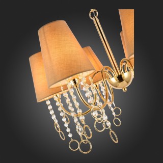 SL1138.203.06 Люстра подвесная Французское золото/Бежевый, Прозрачный E14 6*40W MEDDO-foto3