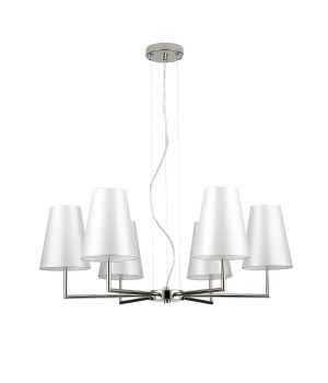 SLE105903-06 Светильник подвесной Никель/Белый E14 6*40W BELLINO-foto2