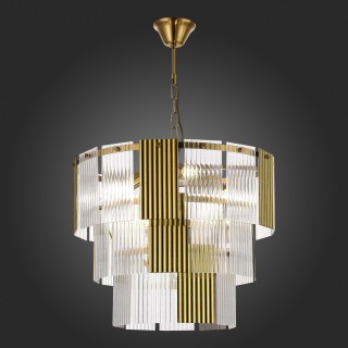 SLE1123-303-07 Светильник подвесной Латунь/Золотистый, Прозрачный E14 7*40W TRESA-foto5