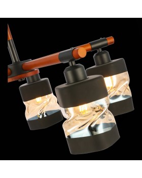 SLE114402-05 Люстра потолочная Черный, Темное дерево/Черный, Прозрачный, Янтарный E27 5*60W ABIRITTO-foto6