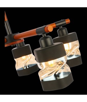 SLE114402-05 Люстра потолочная Черный, Темное дерево/Черный, Прозрачный, Янтарный E27 5*60W ABIRITTO-foto6