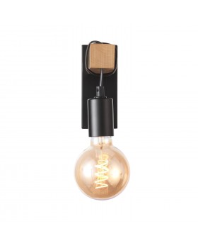 SL1142.401.01 Светильник настенный Черный, Светлое дерево E27 1*60W BAGETTI-foto11
