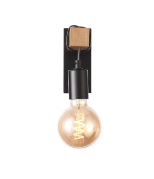 SL1142.401.01 Светильник настенный Черный, Светлое дерево E27 1*60W BAGETTI-foto11