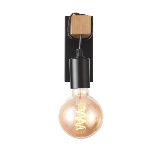 SL1142.401.01 Светильник настенный Черный, Светлое дерево E27 1*60W BAGETTI-foto11