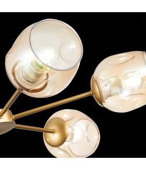 SLE155412-06 Люстра потолочная Золотистый/Янтарный E27 6*60W PALLO-foto6