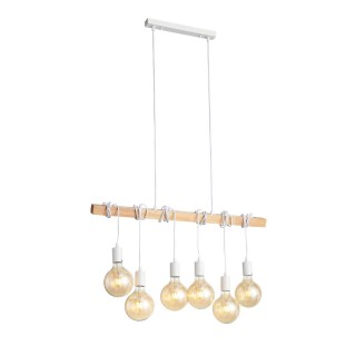 SL1142.503.06 Светильник подвесной Белый, Светлое дерево E27 6*60W BAGETTI-foto10