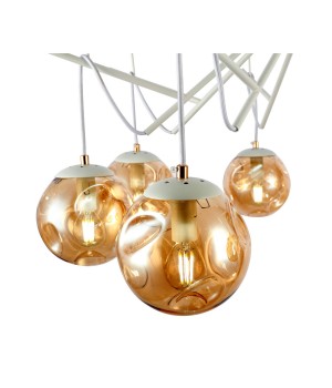 SLE110202-08 Люстра подвесная Белый/Янтарный E14 8*40W CALLETTA-foto3