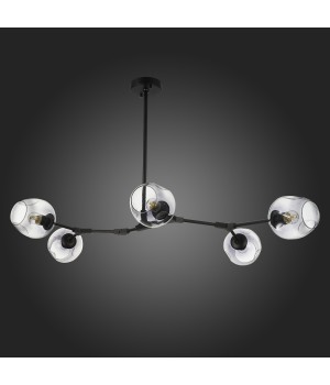 SLE154843-05 Светильник подвесной Черный/Дымчатый E27 5*40W RAMETTO-foto6