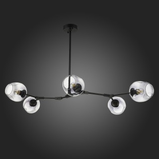 SLE154843-05 Светильник подвесной Черный/Дымчатый E27 5*40W RAMETTO-foto6