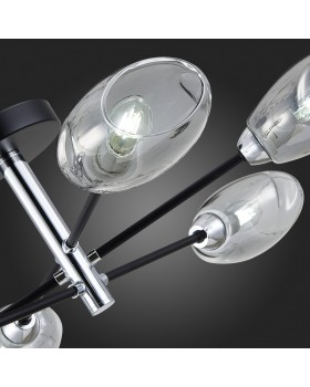 SLE155512-06 Люстра потолочная Черный, Хром/Дымчатый E14 6*40W GLOA-foto12