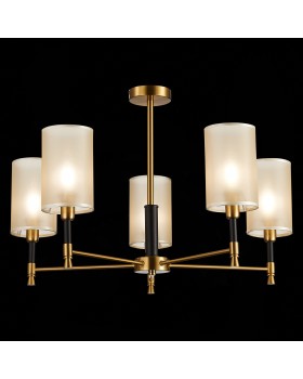 SLE300302-05 Люстра потолочная Латунь, Черный/Шампань E14 5*40W GRANZE-foto4