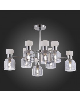 SLE1045-102-08 Люстра потолочная Хром/Белый, Дымчатый E14 8*40W VENTO-foto5