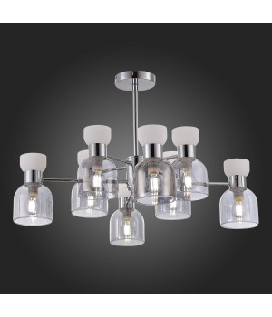 SLE1045-102-08 Люстра потолочная Хром/Белый, Дымчатый E14 8*40W VENTO-foto5