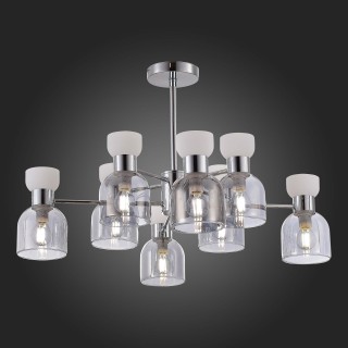 SLE1045-102-08 Люстра потолочная Хром/Белый,  Дымчатый E14 8*40W VENTO-foto5