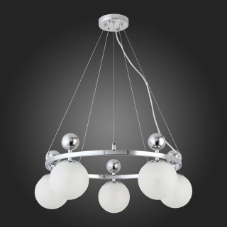 SLE106103-05 Люстра подвесная Хром/Белый E27 5*60W PECHIO-foto8