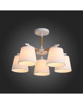 SL375.502.05 Люстра потолочная Белый, Светлое дерево/Белый E27 5*40W PASSETO-foto6