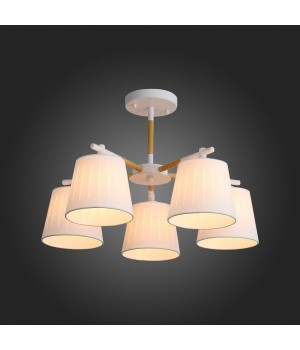 SL375.502.05 Люстра потолочная Белый, Светлое дерево/Белый E27 5*40W PASSETO-foto6