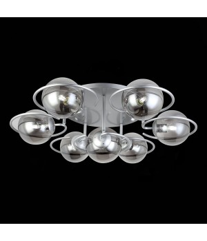 SL418.172.07 Люстра потолочная Серебристый/Дымчатый E27 7*60W GALIO-foto4