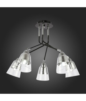 SLE102902-05 Люстра потолочная Черный, Хром/Прозрачный E27 5*40W LIRINO-foto7