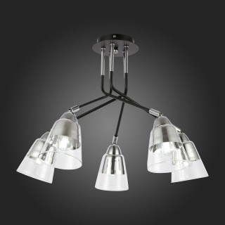 SLE102902-05 Люстра потолочная Черный, Хром/Прозрачный E27 5*40W LIRINO-foto7