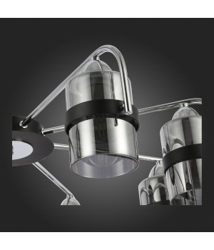 SLE102002-08 Люстра потолочная Черный, Хром/Дымчатый E27 8*40W FIUMO-foto9