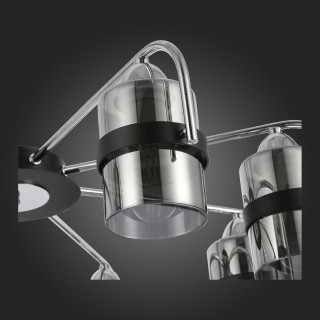 SLE102002-08 Люстра потолочная Черный, Хром/Дымчатый E27 8*40W FIUMO-foto9