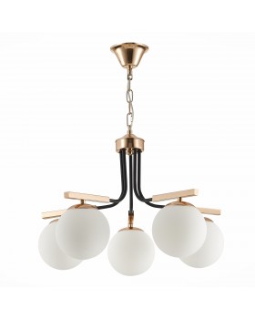 SLE106803-05 Люстра подвесная Французское золото, Черный/Белый E14 5*40W SONCO-foto2