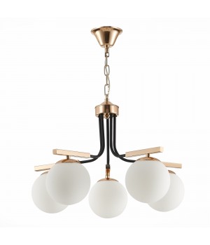 SLE106803-05 Люстра подвесная Французское золото, Черный/Белый E14 5*40W SONCO-foto2