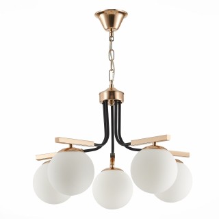 SLE106803-05 Люстра подвесная Французское золото, Черный/Белый E14 5*40W SONCO-foto2