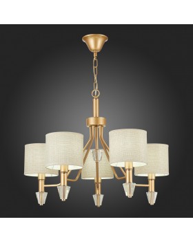 SLE107003-05 Люстра подвесная Золотистый/Бежевый E14 5*40W VILEDE-foto5