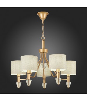 SLE107003-05 Люстра подвесная Золотистый/Бежевый E14 5*40W VILEDE-foto5