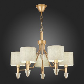 SLE107003-05 Люстра подвесная Золотистый/Бежевый E14 5*40W VILEDE-foto5