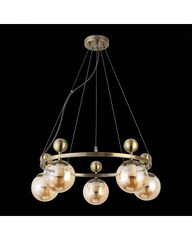 SLE106303-05 Люстра подвесная Бронзовый/Прозрачный, Янтарный E27 5*60W PECHIO-foto5