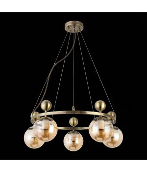 SLE106303-05 Люстра подвесная Бронзовый/Прозрачный, Янтарный E27 5*60W PECHIO-foto5