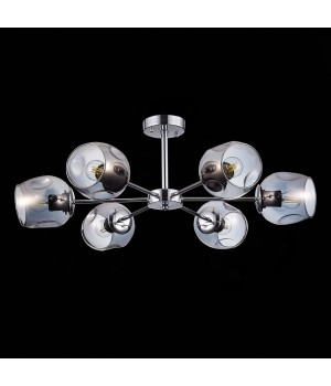 SLE155402-06 Люстра потолочная Хром/Дымчатый E27 6*60W PALLO-foto5