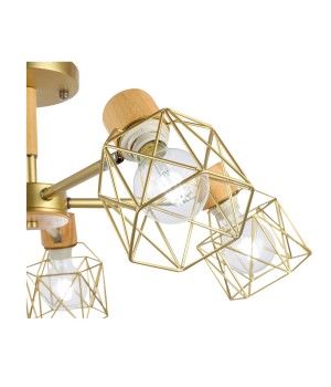 SLE110402-05 Люстра потолочная Золотистый, Светлое дерево/Золотистый E27 5*40W STELITTO-foto14