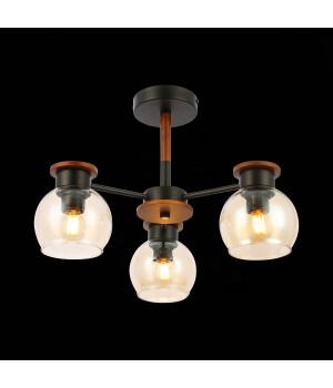 SLE108102-03 Люстра потолочная Черный, Темное дерево/Прозрачный, Янтарный E27 3*60W RASCO-foto4