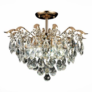 SLE160202-06 Светильник потолочный Французское золото/Прозрачный E27 6*60W KRISTO-foto15