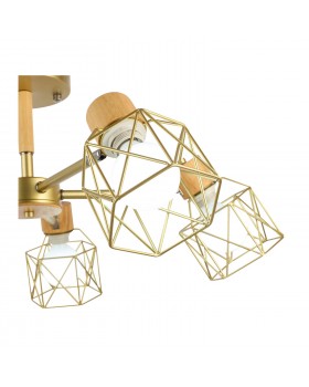 SLE110402-05 Люстра потолочная Золотистый, Светлое дерево/Золотистый E27 5*40W STELITTO-foto15