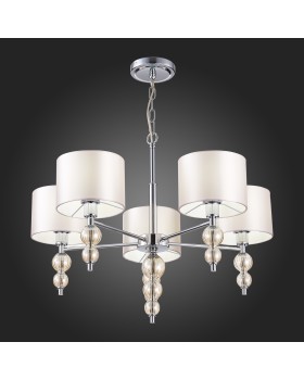 SLE105703-05 Люстра подвесная Хром/Светло-бежевый E14 5*40W RAMER-foto3