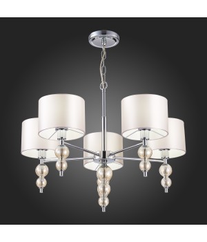 SLE105703-05 Люстра подвесная Хром/Светло-бежевый E14 5*40W RAMER-foto3