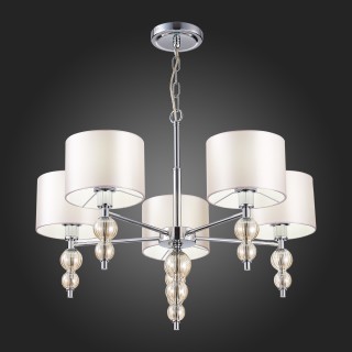 SLE105703-05 Люстра подвесная Хром/Светло-бежевый E14 5*40W RAMER-foto3