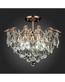 SLE160202-06 Светильник потолочный Французское золото/Прозрачный E27 6*60W KRISTO-foto3