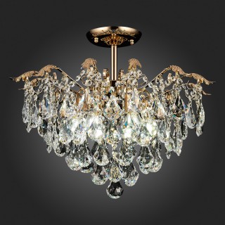 SLE160202-06 Светильник потолочный Французское золото/Прозрачный E27 6*60W KRISTO-foto3