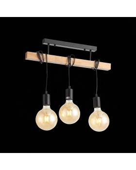 SL1142.403.03 Люстра потолочная Черный, Светлое дерево E27 3*60W BAGETTI-foto5