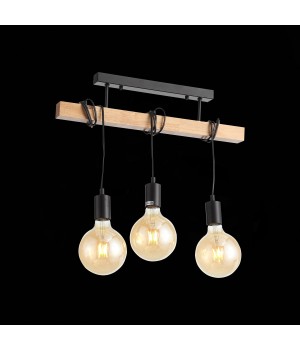 SL1142.403.03 Люстра потолочная Черный, Светлое дерево E27 3*60W BAGETTI-foto5