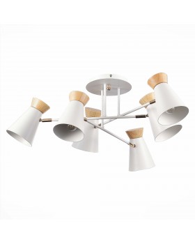 SLE1252-502-06 Люстра потолочная Белый, Золотистый/Белый, Дерево E27 6*60W ALFEO-foto2
