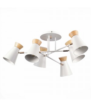 SLE1252-502-06 Люстра потолочная Белый, Золотистый/Белый, Дерево E27 6*60W ALFEO-foto2