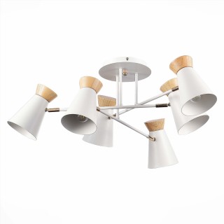 SLE1252-502-06 Люстра потолочная Белый, Золотистый/Белый, Дерево E27 6*60W ALFEO-foto2